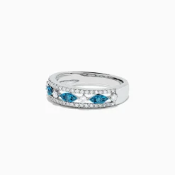 BH Multi Bella Bleu 14K White Gold Blue and White Diamond Ring, 0.42 TCW | Rings