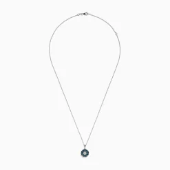 Effy Jewelry Bella Bleu 14K White Gold Blue and White Diamond Flower Pendant | Necklaces & Pendants