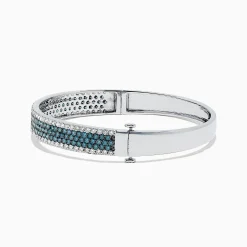 Effy Jewelry Bella Bleu 14K White Gold Blue and White Diamond Bangle, 4.47 TCW | Bracelets