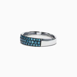 Effy Jewelry Bella Bleu 14K White Gold Blue Diamond Band Ring, 0.87 TCW | Rings