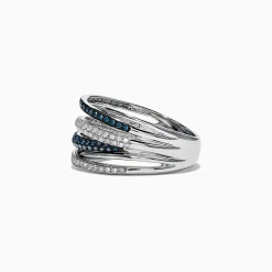 Effy Jewelry Bella Bleu 14K White Gold Blue and White Diamond Ring, 0.56 TCW | Rings