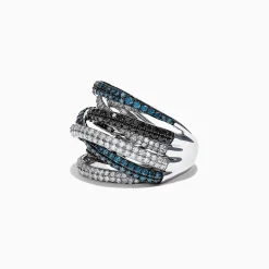 Effy Jewelry Bella Bleu 14K White Gold Diamond Crossover Ring, 2.08 TCW | Rings