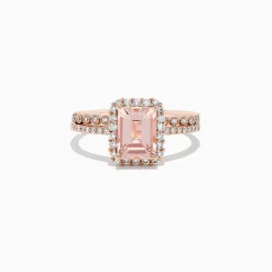 Effy Jewelry Blush 14K Rose Gold Morganite and Diamond Ring Set, 1.53 TCW | Rings