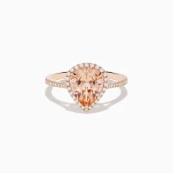 Effy Jewelry Blush 14K Rose Gold Morganite and Diamond Ring | Rings