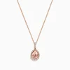 BH Multi Blush 14K Rose Gold Morganite and Diamond Pendant, 1.75 TCW | Necklaces & Pendants