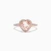 Effy Jewelry Blush 14K Rose Gold Morganite and Diamond Heart Ring, 1.93 TCW | Rings
