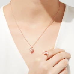 Effy Jewelry Blush 14K Rose Gold Morganite and Diamond Heart Pendant, 1.88 TCW | Necklaces & Pendants
