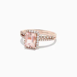 Effy Jewelry Blush 14K Rose Gold Morganite and Diamond Ring Set, 1.53 TCW | Rings