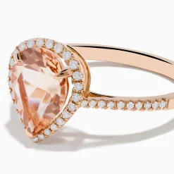 Effy Jewelry Blush 14K Rose Gold Morganite and Diamond Ring | Rings