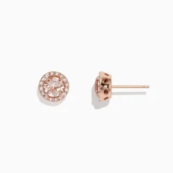 Effy Jewelry Blush 14K Rose Gold Morganite and Diamond Stud Earrings, 1.82 | Earrings