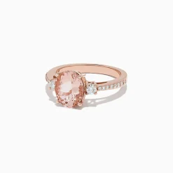 Effy Jewelry Blush 14K Rose Gold Morganite and Diamond Ring, 2.64 TCW | Rings