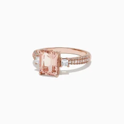 Effy Jewelry Blush 14K Rose Gold Morganite and Diamond Ring, 2.59 TCW | Rings