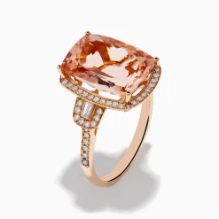 Effy Jewelry Blush 14K Rose Gold Morganite and Diamond Cocktail Ring | Rings