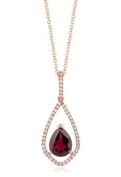 Effy Jewelry Bordeaux 14K Rose Gold Rhodolite Garnet and Diamond Pendant, 1.46 TCW | Necklaces & Pendants