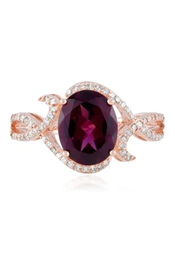 Effy Jewelry Bordeaux 14K Rose Gold Rhodolite Garnet and Diamond Ring, 3.11 TCW | Rings