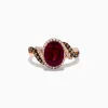 BH Multi Bordeaux 14K Rose Gold Rhodolite Garnet, Espresso and White Diamond Ring | Rings