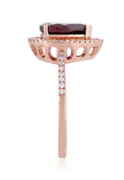 Effy Jewelry Bordeaux 14K Rose Gold Rhodolite Garnet and Diamond Ring, 1.46 TCW | Rings