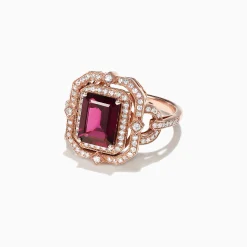 Effy Jewelry Bordeaux 14K Rose Gold Rhodolite Garnet and Diamond Ring, 2.89 TCW | Rings