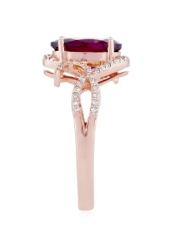 Effy Jewelry Bordeaux 14K Rose Gold Rhodolite Garnet and Diamond Ring, 3.11 TCW | Rings