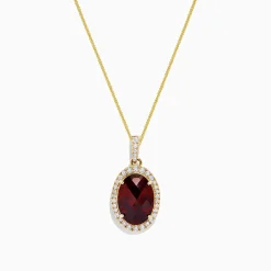 BH Multi Bordeaux 14K Yellow Gold Garnet and Diamond Pendant, 8.45 TCW | Necklaces & Pendants