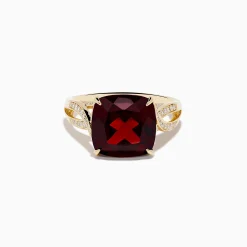 Effy Jewelry Bordeaux 14K Yellow Gold Garnet and Diamond Ring | Rings