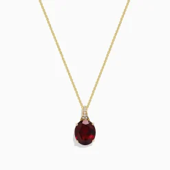 BH Multi Bordeaux 14K Yellow Gold Garnet and Diamond Pendant, 4.68 TCW | Necklaces & Pendants