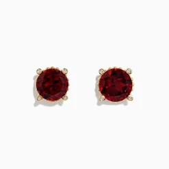 BH Multi Bordeaux 14K Yellow Gold Garnet and Diamond Earrings, 11.32 TCW | Earrings