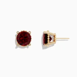 BH Multi Bordeaux 14K Yellow Gold Garnet and Diamond Earrings, 11.32 TCW | Earrings