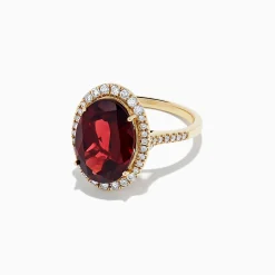 BH Multi Bordeaux 14K Yellow Gold Garnet and Diamond Cocktail Ring, 7.78 TCW | Rings