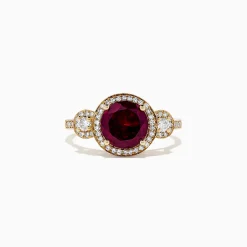 BH Multi Bordeaux 14K Yellow Gold Rhodolite Garnet and Diamond Ring, 2.14 TCW | Rings