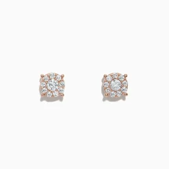 effyjewelry.com Bouquet 14K Rose Gold Diamond Cluster Stud Earrings, 0.50 TCW | Earrings