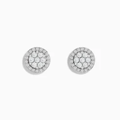 Effy Jewelry Bouquet 14K White Diamond Cluster Stud Earrings 0.95TCW | Earrings