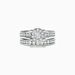 Effy Jewelry Bouquet 14K White Gold Channel Set Diamond Engagement u0026 Wedding Ring Set, 1.48 TCW | Rings