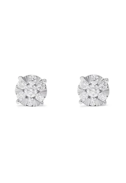 Effy Jewelry Bouquet 14K White Gold Diamond Cluster Stud Earrings, 1.14 TCW | Earrings