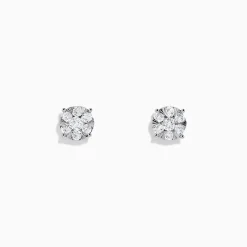 BH Multi Bouquet 14K White Gold Diamond Cluster Earrings, 0.52 TCW | Earrings