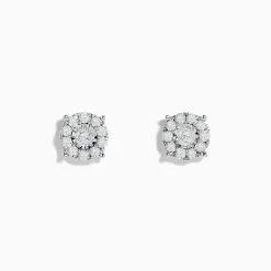 Effy Jewelry Bouquet 14K White Gold Diamond Cluster Stud Earrings 0.96 TCW | Earrings