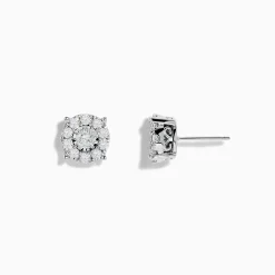 Effy Jewelry Bouquet 14K White Gold Diamond Cluster Stud Earrings 0.96 TCW | Earrings