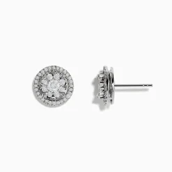 Effy Jewelry Bouquet 14k White Gold Diamond Cluster Stud Earrings 0.99 TCW | Earrings
