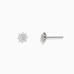 BH Multi Bouquet 14K White Gold Diamond Flower Stud Earrings, 0.61 TCW | Earrings