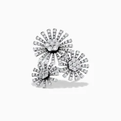 Effy Jewelry Bouquet 14K White Gold Flower Ring 1.59 TCW | Rings