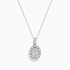Effy Jewelry Bouquet 14K White Gold Oval Diamond Pendant | Necklaces & Pendants