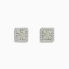 Effy Jewelry Bouquet 14K White Gold Square Diamond Cluster Stud Earrings 0.97 TCW | Earrings