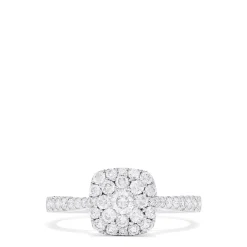 Effy Jewelry Bouquet 14K White Gold Square Shaped Diamond Cluster Ring, 0.63 TCW | Rings