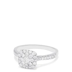 Effy Jewelry Bouquet 14K White Gold Square Shaped Diamond Cluster Ring, 0.63 TCW | Rings