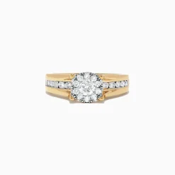 Effy Jewelry Bouquet 14K Yellow Gold Channel Set Diamond Engagement u0026 Wedding Ring Set, 1.48 TCW | Rings
