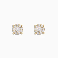 Effy Jewelry Bouquet 14K Yellow Gold Diamond Cluster Stud Earrings, 0.50 TCW | Earrings