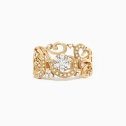 Effy Jewelry Bouquet 14K Yellow Gold Diamond Filigree Ring, 0.53 TCW | Rings