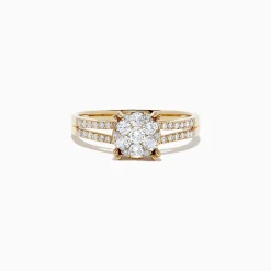 effyjewelry.com Bouquet 14K Yellow Gold Diamond Cluster Ring, 0.56 TCW | Rings