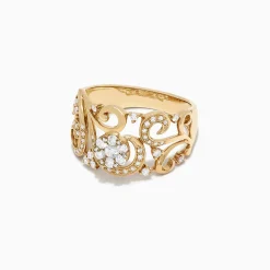 Effy Jewelry Bouquet 14K Yellow Gold Diamond Filigree Ring, 0.53 TCW | Rings
