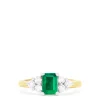 Effy Jewelry Brasilica 14K 2-Tone Gold Emerald and Diamond Ring, 1.36 TCW | Rings